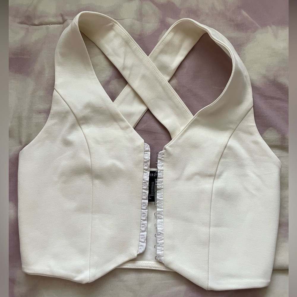 Forever 21 Clasp Vest Style Crop Top